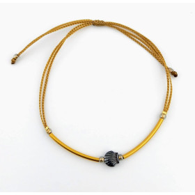 BRACELET CORDON COQUILLAGE HEMATITE