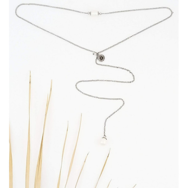 COLLIER DE DOS PERLE D'EAU DOUCE