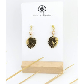 BOUCLES D'OREILLES MONSTÉRA  HOWLITE