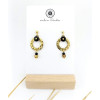 BOUCLES D'OREILLES CERCLE ACIER & VERRE