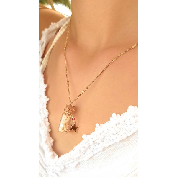 COLLIER BOUTEILLE A LA MER "LOVE"