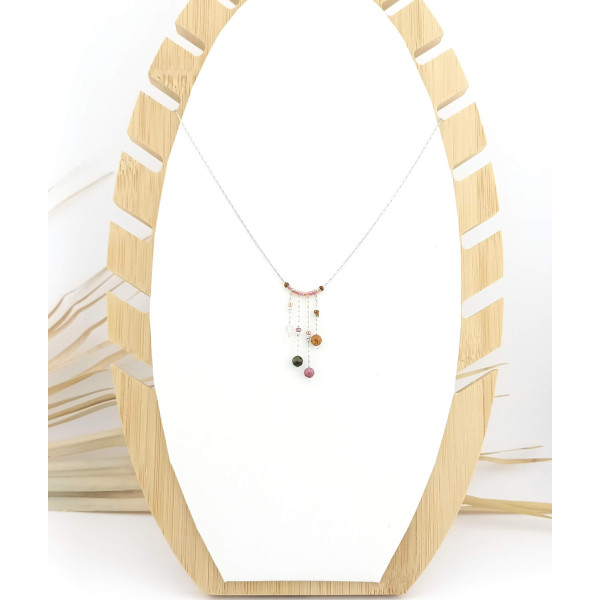 COLLIER 4 TOURMALINES PENDENTIFS