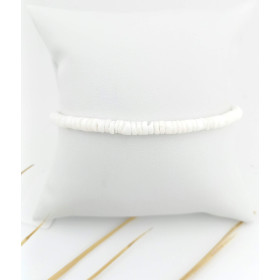 BRACELET RONDELLES NACRE 4MM ACIER