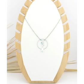 COLLIER CERCLE COQUILLAGE & AMAZONITE