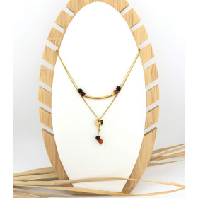 COLLIER DOUBLE COCOTIER AMBRE