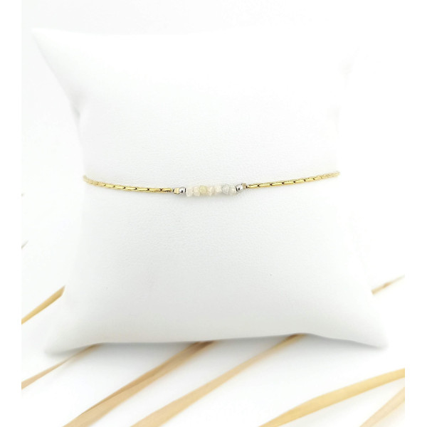 BRACELET 7 DIAMANTS BRUTS BLANCS