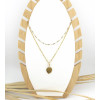 Collier double Monstéra Howlite
