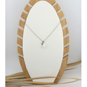 COLLIER ACIER PENDENTIFS ETOILE & COQUILLAGE
