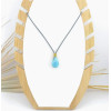 COLLIER LARIMAR GOUTTE CORDON CUIR