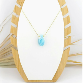 COLLIER  LARIMAR GOUTTE 17 x 31mm