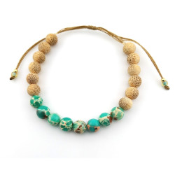 BRACELET JASPE PAYSAGE & BAMBOU