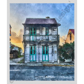 CARTE AQUARELLE "CASE CRÉOLE"