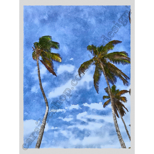 CARTE AQUARELLE "LES COCOTIERS"