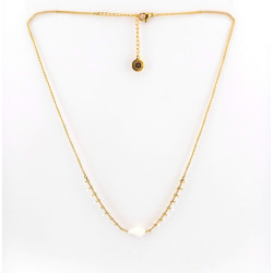 COLLIER COQUILLAGE ET CHAINE GOUTTES BLANCHES
